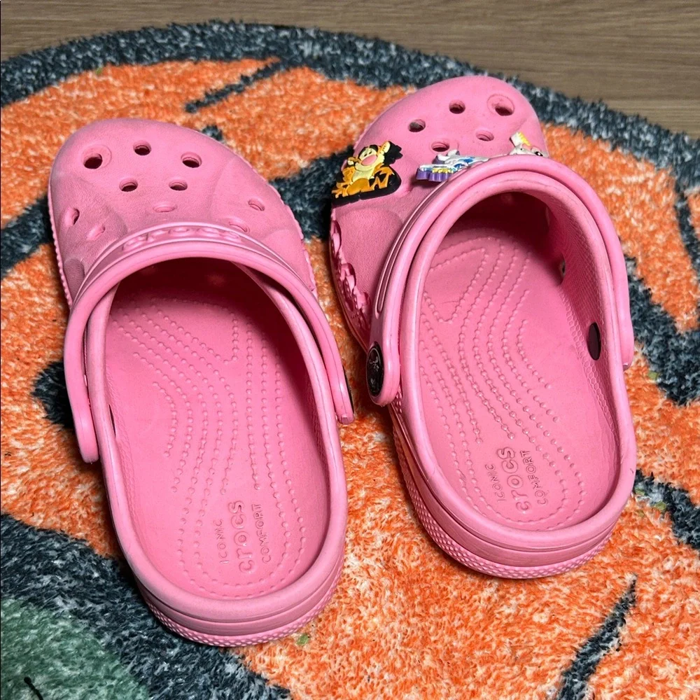 CROCS Kids Pink Sandals with Fun Charms